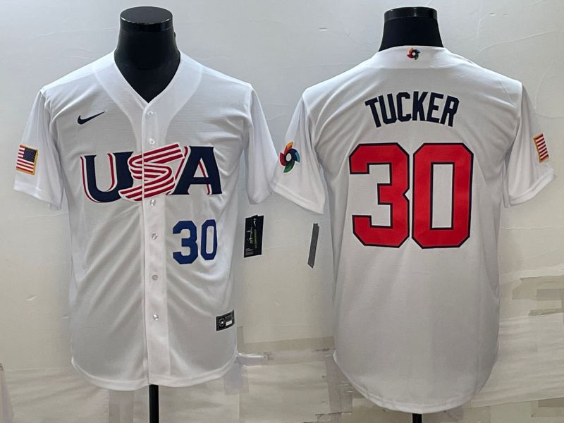 Men 2023 World Cub USA #30 Tucker White Nike MLB Jersey1